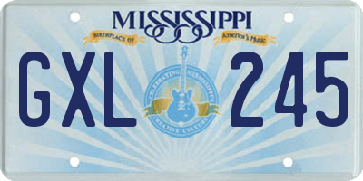 MS license plate GXL245