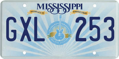 MS license plate GXL253