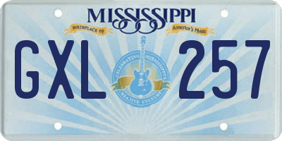 MS license plate GXL257
