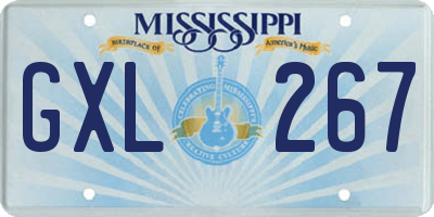 MS license plate GXL267