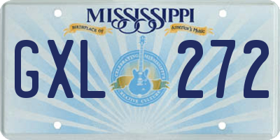 MS license plate GXL272