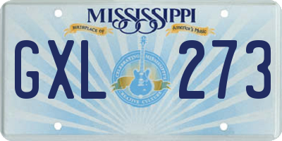 MS license plate GXL273