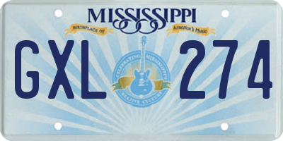 MS license plate GXL274