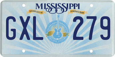 MS license plate GXL279