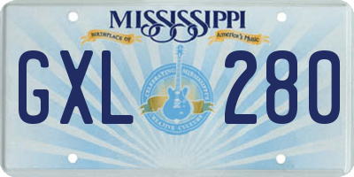 MS license plate GXL280
