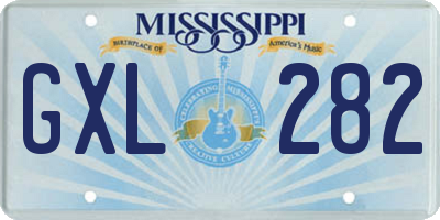 MS license plate GXL282