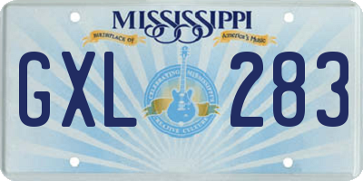 MS license plate GXL283