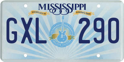 MS license plate GXL290