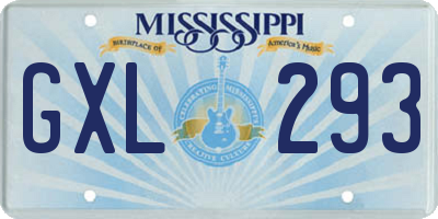MS license plate GXL293