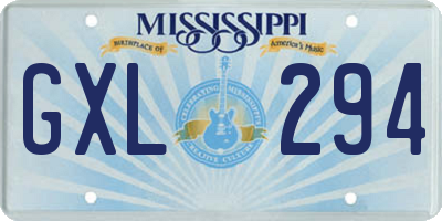 MS license plate GXL294