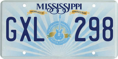 MS license plate GXL298