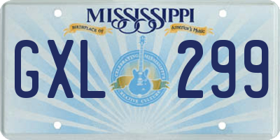 MS license plate GXL299