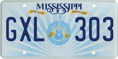 MS license plate GXL303