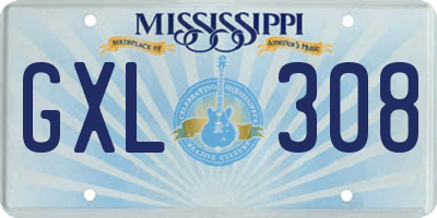 MS license plate GXL308