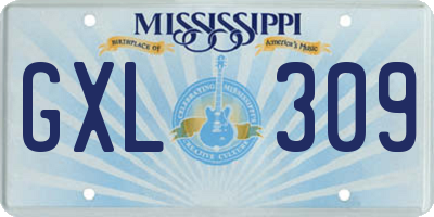 MS license plate GXL309