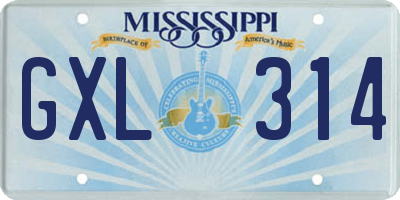 MS license plate GXL314