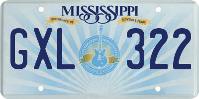 MS license plate GXL322