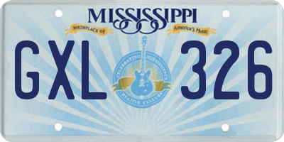 MS license plate GXL326