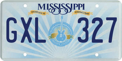 MS license plate GXL327