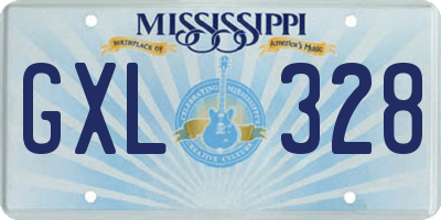 MS license plate GXL328