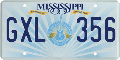 MS license plate GXL356