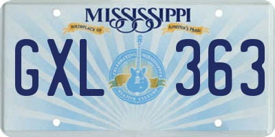 MS license plate GXL363