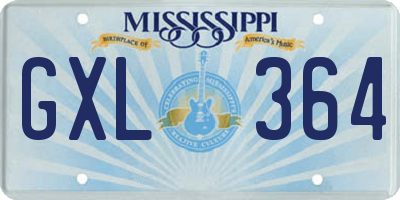 MS license plate GXL364