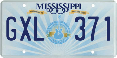 MS license plate GXL371