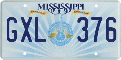 MS license plate GXL376
