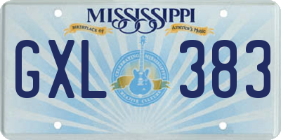 MS license plate GXL383