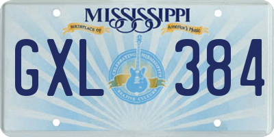 MS license plate GXL384