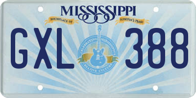 MS license plate GXL388