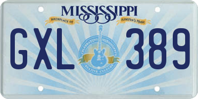 MS license plate GXL389