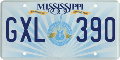 MS license plate GXL390