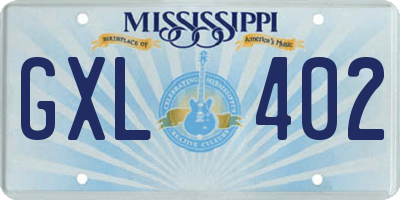 MS license plate GXL402