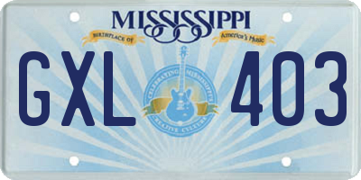 MS license plate GXL403