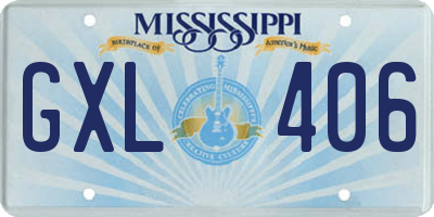 MS license plate GXL406