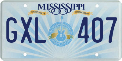 MS license plate GXL407