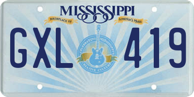 MS license plate GXL419
