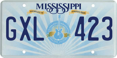 MS license plate GXL423