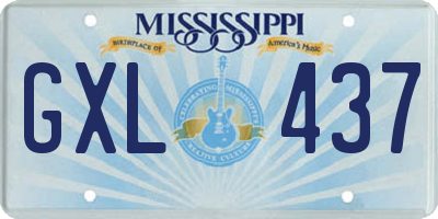 MS license plate GXL437