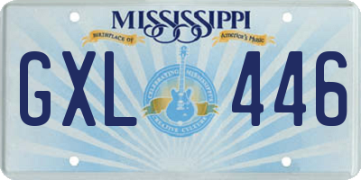 MS license plate GXL446