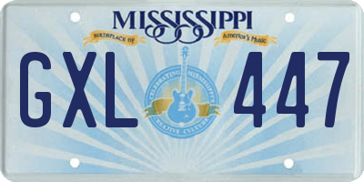 MS license plate GXL447