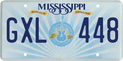 MS license plate GXL448