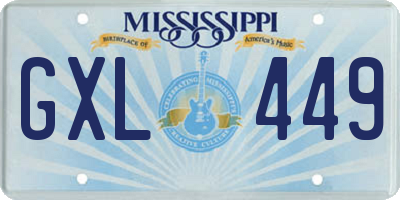 MS license plate GXL449