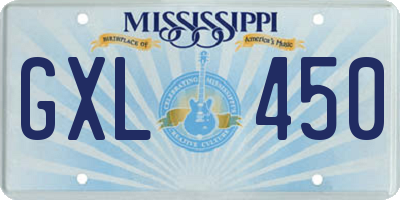 MS license plate GXL450