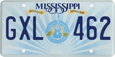 MS license plate GXL462