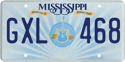 MS license plate GXL468