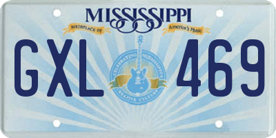 MS license plate GXL469