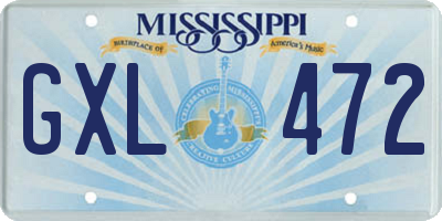 MS license plate GXL472